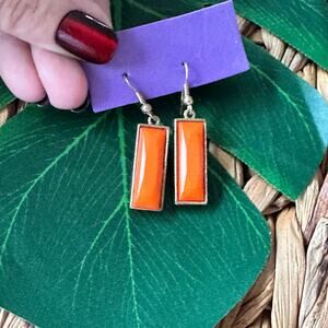 BOGO FREE ORANGE BELLINI DROP DOUBLE SIDE EARRINGS